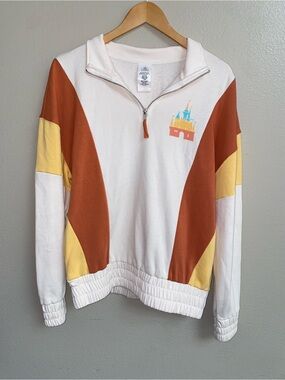 Disney Parks Castle Colorblock Quarter Zip Pullover - Like New! size M